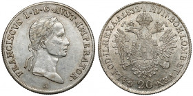 Austria, Franciszek I, 20 krajcarów 1832-A, Wiedeń