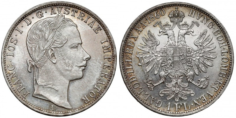 Austria, Franciszek Józef I, Floren 1860-A, Wiedeń 
Grade: XF+/AU 

More phot...