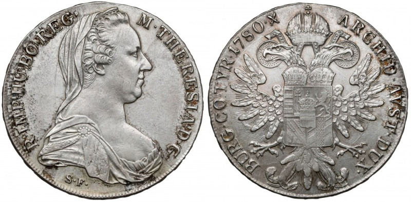 Austria, Maria Teresa, Talar 1780 - Nowe bicie Starsza odmiana nowego bicia (?)....