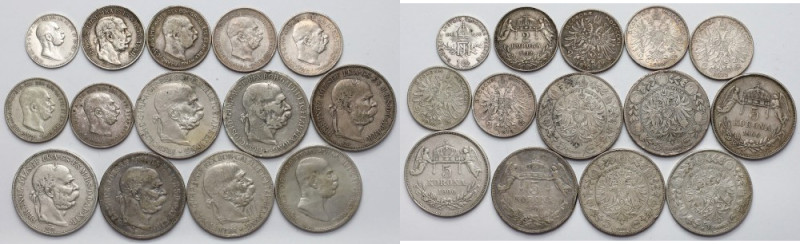 Austria i Węgry, 1-5 koron 1900-1913, zestaw (14szt) 

More photos and full it...