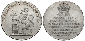 Austria, Leopold II, Żeton koronacyjny 1790 (ø25mm) - na Króla Czech