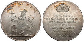 Austria, Franciszek II, Żeton koronacyjny 1792 (ø24mm) - na króla Czech