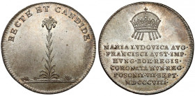 Austria, Franciszek I, Żeton koronacyjny 1808 (ø21mm) - Maria Ludwika królowa Czech