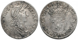 Francja, Ludwik XIV, 1/12 ecu 1661