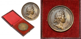 Francja, XIX w. odbitka medalu Ludwik XIV z 1664 - Jungendis Commercio Gentibus