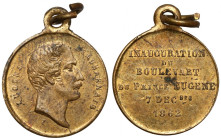 Francja, Medalik, Inauguration du Boulevart du Prince Eugene 1862