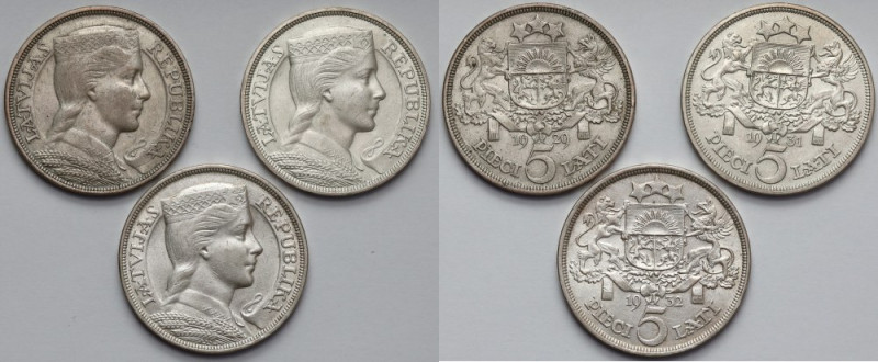 Łotwa, 5 lati 1929-1932, zestaw (3szt) 

More photos and full item description...