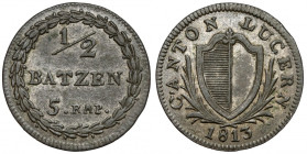 Szwajcaria, Luzern, 1/2 batzen 1813