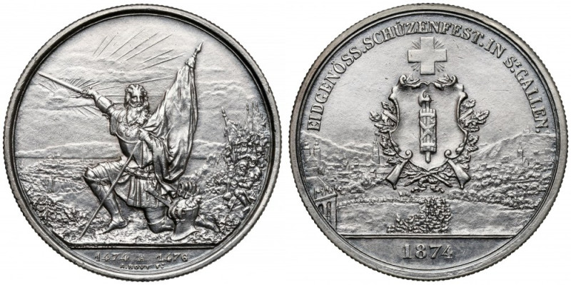 Szwajcaria, 5 franków 1874 - Festiwal strzelecki St. Gallen 
Grade: XF 

More...