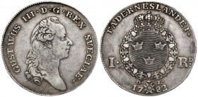 Szwecja, Gustaw III, 1 Riksdaler 1782 OL