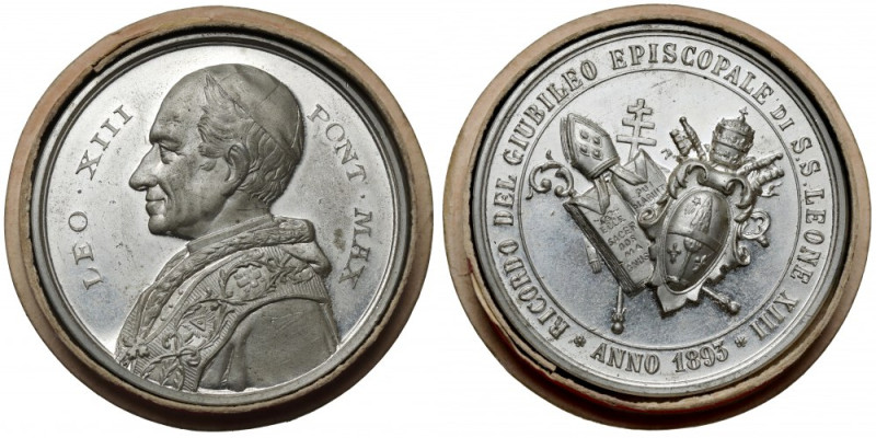 Watykan, Papież Leon XIII, Medal 1893 Medal w stanie emisyjnym, w oryginalnym pu...