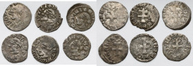 Węgry, Ludwik Andegaweński (1342-1382), Denary węgierskie 'saracen' - zestaw (6szt)