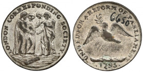 England, Jeton / 1/2 penny 1795 - London Corresponding Society