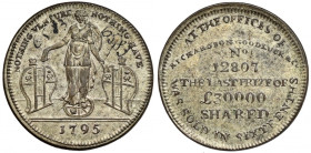 England, Jeton / 1/2 penny 1795 - lottery