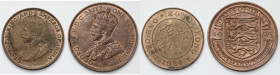 Wielka Brytania / Jersey / Hong-Kong, 1/12 szylinga 1923 i 1 cent 1924 - zestaw (2szt)