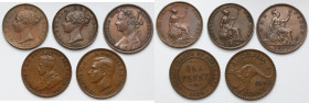 Wielka Brytania / Australia, Pensy 1853-1942 (5szt)