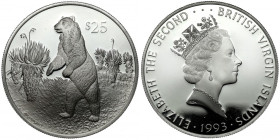 Wyspy Dziewicze, Elżbieta II, 25 dolarów 1993 - Niedźwiedź