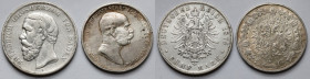 Niemcy i Austria, 5 marek 1875 i 5 koron 1909 - zestaw (2szt)