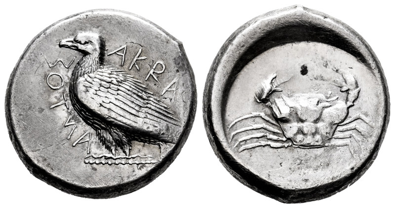 Sicily. Akragas. Tetradrachm. 470-460 BC. (Hgc-2, 77). (Westermark-383). Anv.: S...