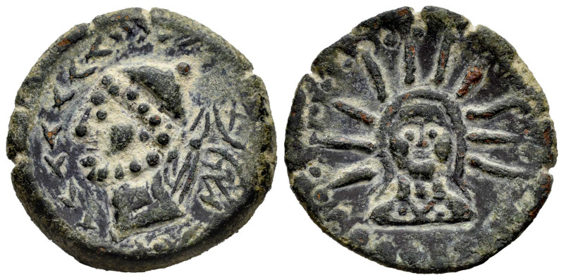 Malaka. Unit. 200-20 BC. Malaga. (Abh-1730). (Acip-790). (C-13). Anv.: Head of V...