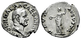 Galba. Denarius. 68-69 AD. Rome. (Ric-I 189). (Bmcre-8). (Rsc-55a). Anv.: IMP SER GALBA CAESAR AVG, laureate and draped bust to right. Rev.: DIVA AVGV...