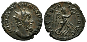 Laelianus. Antoninianus. 269 AD. Colonia Agrippinensis. (Ric-V 9). Anv.: IMP C LAELIANVS P F AVG. Radiate and cuirassed bust to right. Rev.: VICTORIA ...