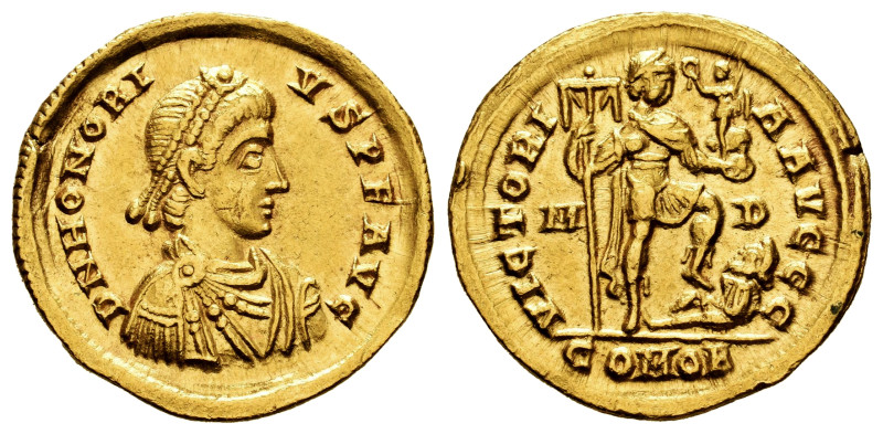 Honorius. Solidus. 394-395 AD. Mediolanum. (Ric-IX 35c = X 1206a). (Depeyrot-16/...