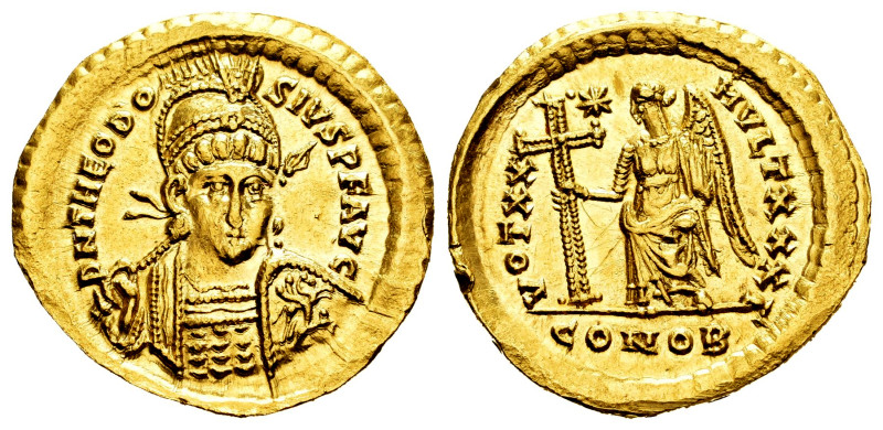 Theodosius II. Solidus. 422-423 AD. Constantinople. (Ric-225). (Depeyrot-74/2). ...