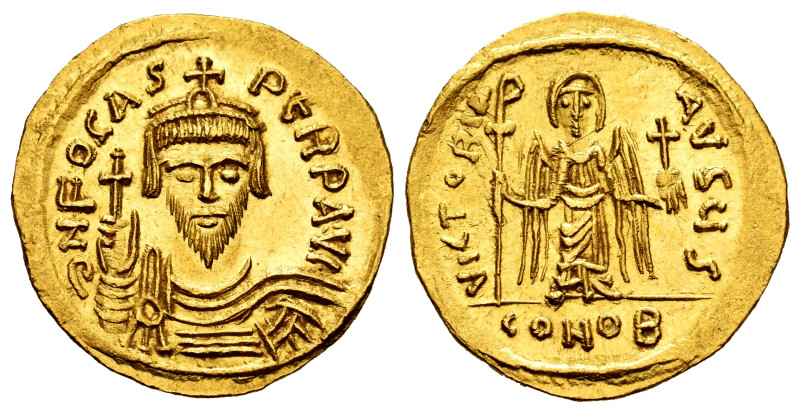 Phocas. Solidus. 603-607 AD. Constantinople. (MIBE-7). (Doc-5f). (Sear-618). Anv...