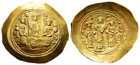 Romanus IV with Eudocia, Michael VII, Constantius and Andronicus. Histamenon nomisma. 1068-1071 AD. Constantinople. (Doc-2). (Sear-1861). Anv.: KѠN MX...