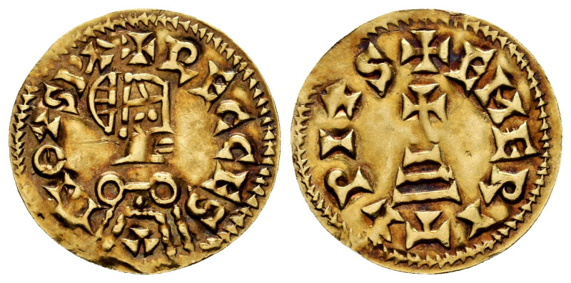Recesvintus (649-672). Tremissis. Emerita Augusta (Mérida). (Cnv-463). (R. Plieg...