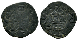 Kingdom of Castille and Leon. Alfonso VII (1126-1157). Dinero. Toledo. (Bautista-84, no same legend). Anv.: IMPERATOR. Patée cross. Rev.: TOLETI. Mite...