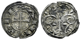 Kingdom of Castille and Leon. Alfonso VII (1126-1157). Dinero. ¿Segovia?. (Imperatrix-A7.96.5). Bi. 0,90 g. 2 ornaments underneath the branches and 2 ...