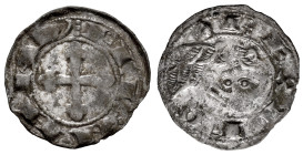 Kingdom of Castille and Leon. Fernando II (1157-1188). Dinero. ¿Santiago de Compostela?. (Bautista-196.3). (Imperatrix-F2:4.5). (Momeca-19.6A.4). Anv....