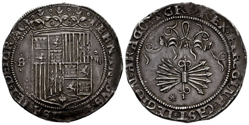 Catholic Kings (1474-1504). 4 reales. Sevilla. (Cal-561). Anv.: FERNANDVS: ET EL...