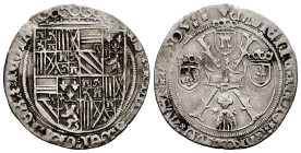Philip I and Joanna (1504-1506). 1 real. 1505. Bruges. (Tauler-32). (Vanhoudt-197.BG). (Vti-4). Ag. 3,30 g. A few specimens known. Very rare. Choice V...