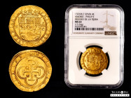 Philip II (1556-1598). 4 escudos. 1591. Madrid. C. (Cal-882). (Tauler-4, Plate coin). (Fried-159). Au. 13,57 g. Type "Ingenio de la Tijera". Only 3 kn...