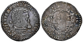 Philip II (1556-1598). 1/2 ducado. Naples. GR/VP. (Tauler-673). (Vti-355). (Mir-171/2). Ag. 14,85 g. Nice old cabinet tone with some bluish traces. Sc...