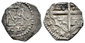 Philip III (1598-1621). 1/2 real. 1620. ¿Toledo?. (Cal-no cita). (Jarabo-Sanahuja-B-788, Plate coin). Ag. 1,67 g. Without mintmark nor assayer. Hybrid...