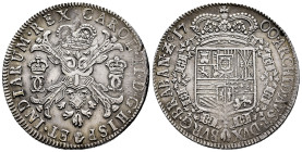 Charles II (1665-1700). 1 patagon. 1700. Antwerpen. (Tauler-3396). (Vti-463). (Vanhoudt-715.AN). Ag. 28,06 g. Striated edge. Strike scratches. Defect ...