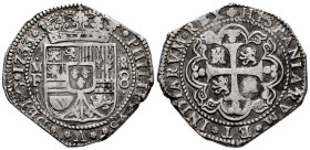 Philip V (1700-1746). 8 reales. 1733. Mexico. MF. (Cal-1431). Ag. 26,93 g. Klippe type. Mintmark on the right. Full legends. Rare in this condition. C...