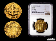 Philip V (1700-1746). 8 escudos. 1732. Lima. N. (Cal-2146). (Tauler-297). (Cal onza-297). Au. 26,96 g. Double date, the date of the legend with 2 digi...