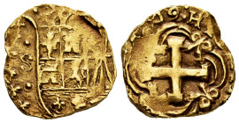Ferdinand VI (1746-1759). 2 escudos. 1749. Santa Fe de Nuevo Reino. S. (Cal-667). (Tauler-319). (Restrepo-M94-6). Au. 6,76 g. Shield between assayer S...