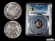 Charles III (1759-1788). 1/2 real. 1788. Sevilla. C. (Cal-318). Ag. Slabbed by PCGS as MS 62. NGC-MS. Est...350,00. 

Spanish Description: Carlos II...