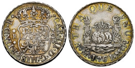 Charles III (1759-1788). 2 reales. 1767. Mexico. M. (Cal-643). Ag. 6,71 g. Nice iridescent patina. Ex Soler&Llach (04/05/2017), lot 437. Almost XF. Es...