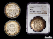 Charles III (1759-1788). 8 reales. 1760. Guatemala. P. (Cal-992). Ag. 26,95 g. Superb specimen with full original luster. Soft patina with iridescent ...