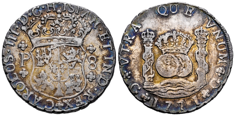 Charles III (1759-1788). 8 reales. 1771. Guatemala. P. (Cal-1004). Ag. 26,89 g. ...