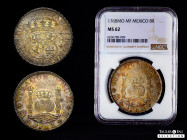 Charles III (1759-1788). 8 reales. 1768. Mexico. MF. (Cal-1094). Ag. Oustanding old cabinet patina with beautiful rainbow toning. Sharp and clear, a l...
