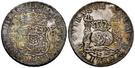 Charles III (1759-1788). 8 reales. 1769. Mexico. MF. (Cal-1095). Ag. 26,94 g. Nice pátina with rainbow toning. Minor hairlines to the left of the worl...