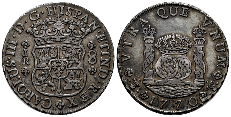 Charles III (1759-1788). 8 reales. 1770. Potosi. JR. (Cal-1168). Ag. 26,67 g. Ni...